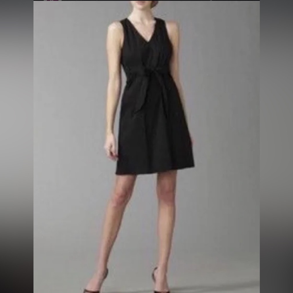 Theory Black Linen Blend Sleeveless Mini Dress Size 4